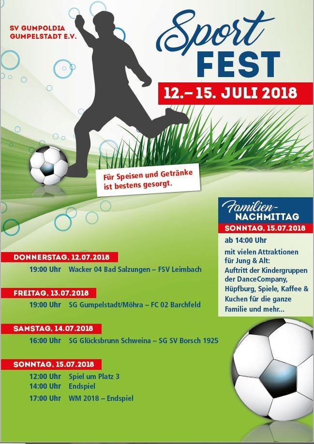 !!!Änderung zum Sportfest - Schweina spielt gegen Borsch!!!
